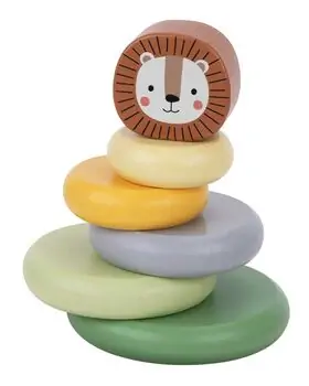 Tooky Toy Lion Tower - ხის განსავითარებელი სათამაშო კოშკი, 4 image