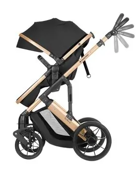 KikkaBoo Darling Black 3in1 2024 With I-Size Car Seat  საბავშვო ეტლის კომპლექტი + საჩუქარი პორტატული საწოლი, 7 image