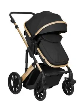 KikkaBoo Darling Black 3in1 2024 With I-Size Car Seat  საბავშვო ეტლის კომპლექტი + საჩუქარი პორტატული საწოლი, 3 image