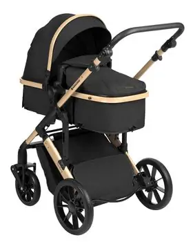 KikkaBoo Darling Black 3in1 2024 With I-Size Car Seat  საბავშვო ეტლის კომპლექტი + საჩუქარი პორტატული საწოლი, 9 image