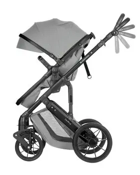 KikkaBoo Darling Light Grey 3in1 2024 With I-Size Car Seat  საბავშვო ეტლის კომპლექტი + საჩუქარი პორტატული საწოლი, 8 image