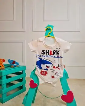 Bebio Bodysuit Shark White - ჩვილის ბოდე