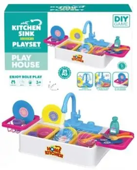 Play House Kitchen Sink Set - საბავშვო სამზარეულოს ფუნქციური ნიჟარა, 3 image