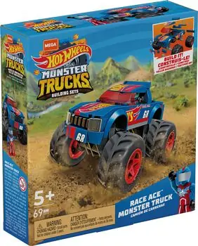 Hot Wheels Mega Construx Race Ace Monster Truck HDJ93 ჰოთ ვილსის მანქანა, 2 image
