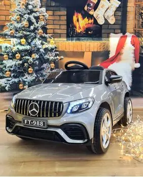 Mercedes Benz Painting Silver  - ელექტრო მანქანა ტყავის სავარძლით და კაუჩუკის საბურავებით