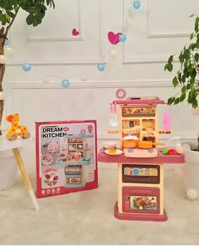 Dream Kitchen With Accessories Pink   -  ფუნქციური სათამაშო სამზარეულო