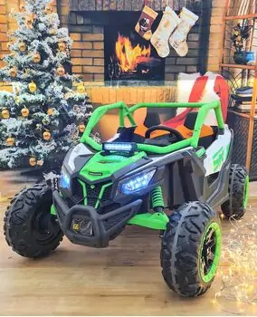 RC Racing Super Car Green - ელექტრო მანქანა ტყავის სავარძლით და კაუჩუკის საბურავებით