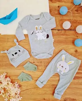 Baby Cute Rabbits Clothes Set საბავშვო ტანსაცმლის ნაკრები