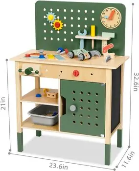 Wooden Tool Set And Accessories - საბავშვო ხის ხელსაწყოების ნაკრები, 3 image