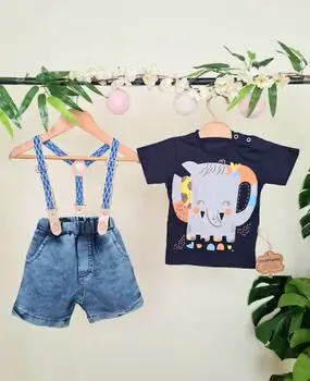 Short And Shirt Set Little Elephant საბავშვო კომბინიზონი