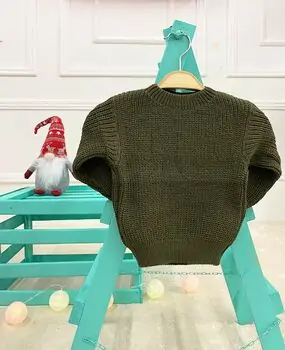 Cute Knitted Sweater Dark Green - გრძელ მკლავიანი სვიტერი