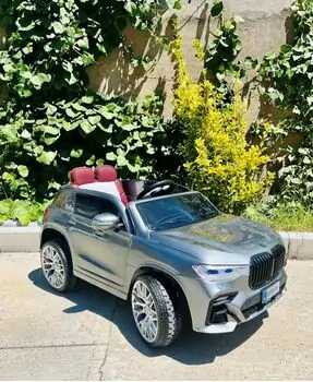BMW X8 Grey - ელექტრო მანქანა კაუჩუკის საბურავებით და ტყავის სავარძლით