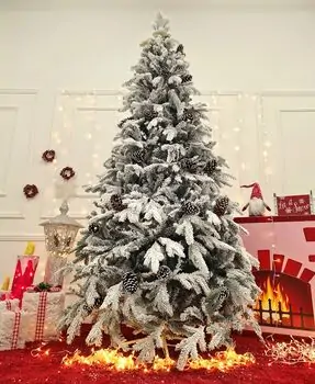 Snow-Covered Christmas Tree With Pine Cones საახალწლო ნაძვის ხე დათოვლილი ტოტებით და გირჩით 240  სმ (OT2084), 4 image