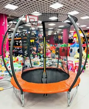 Metal & Plastic Trampoline 183cm 6FT Orange - ბატუტი, 3 image