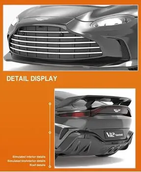 Remote Control Black Aston Martin V12 Car - სათამაშო დისტანციურად მართვადი ასტონ მარტინის შავი მანქანა, 3 image