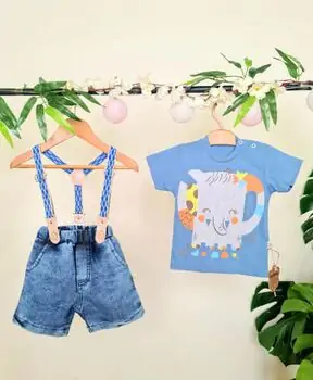Short And Shirt Set Little Elephant საბავშვო კომბინიზონი