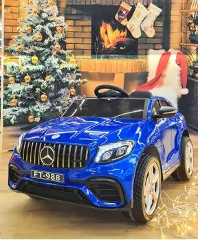 Mercedes Benz Painting Blue - ელექტრო მანქანა ტყავის სავარძლით და კაუჩუკის საბურავებით