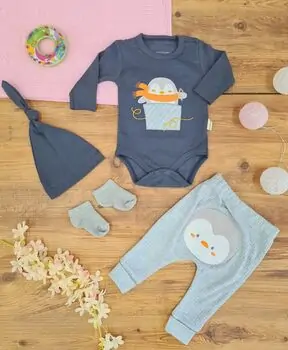 Baby Penguin Clothes Set საბავშვო ტანსაცმლის ნაკრები