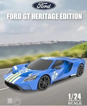 Remote Control Blue Licensed Car 2022 Ford GT Heritage - სათამაშო დისტანციურად მართვადი ფორდის მანქანა, 10 image