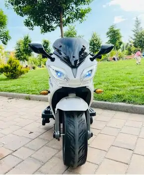 Super Moto White - ელექტრო მოტოციკლი კაუჩუკის საბურავებით, 3 image