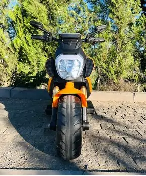 Motorcycle Ducati Yellow - ელექტრო მოტოციკლი კაუჩუკის საბურავებით, 3 image