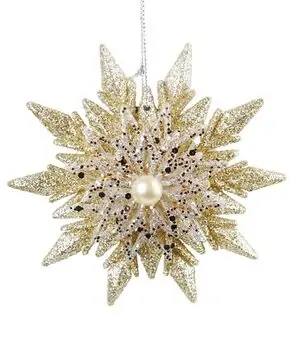 Fancy Gold And Silver Snowflake Hanging Decoration - ნაძვის ხის სათამაშო, 2 image