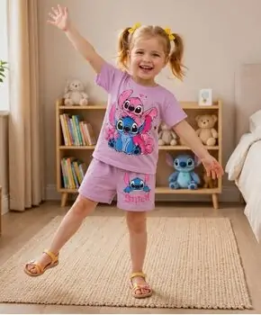 Stitch 2 In 1 Set Purple - საბავშვო ორეული
