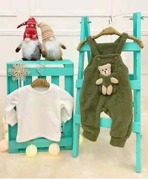 Fluffy Bear Overalls Green - საბავშვო კომბინიზონი