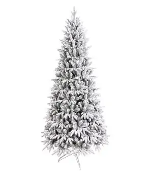 Snow-Covered Christmas Tree With Lights 210 CM ნაძვის ხე დათოვლილი, შერეული სილიკონის ტოტებით და განათებით, 4 image