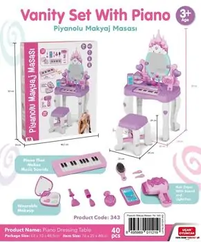 Vanity Set With Piano and Chair - სათამაშო ტრილიაჟი, 11 image