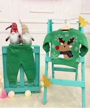Christmas Deer 2 In 1 Set Green - საბავშვო ორეული
