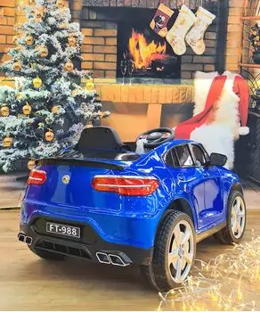 Mercedes Benz Painting Blue - ელექტრო მანქანა ტყავის სავარძლით და კაუჩუკის საბურავებით, 3 image