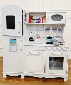 WOODEN KITCHEN SET WITH ACCESSORIES საბავშვო თეთრი ხის სამზარეულო TX1170, 2 image