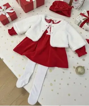 Cute Christmas Dress With A Fluffy Jacket - საბავშვო საახალწლო კაბა ფუმფულა ჟაკეტით