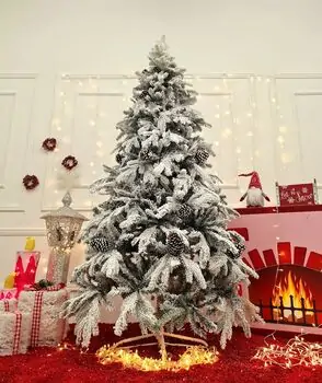 Snow-Covered Christmas Tree With Pine Cones საახალწლო ნაძვის ხე დათოვლილი ტოტებით და გირჩით 210 სმ (OT2083), 2 image