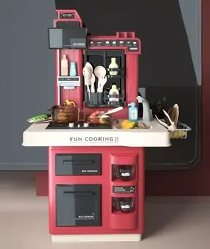 Western Kitchen Set Red 858B ფუნქციური საბავშვო სამზარეულო, 4 image