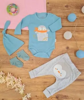 Baby Penguin Clothes Set საბავშვო ტანსაცმლის ნაკრები