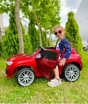 BMW X8 Red - ელექტრო მანქანა კაუჩუკის საბურავებით და ტყავის სავარძლით, 3 image