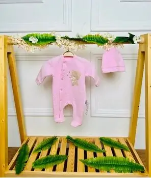 Grand Baby Romper Huggy Bear Pink ჩვილის რომპერი