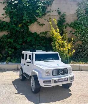 Mercedes Benz G63 White -  ელექტრო მანქანა კაუჩუკის საბურავებით
