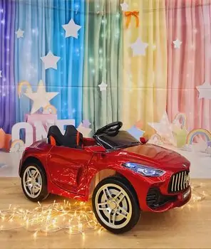 Maserati Super Car Painting Red - ელექტრო მანქანა ტყავის სავარძლით და კაუჩუკის საბურავებით