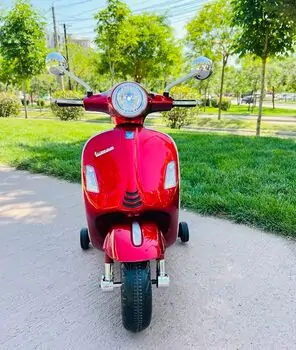 Vintage Vespa Painting Red - ელექტრო სკუტერი, 3 image