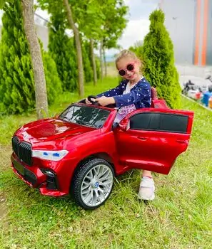BMW X8 Red - ელექტრო მანქანა კაუჩუკის საბურავებით და ტყავის სავარძლით, 2 image