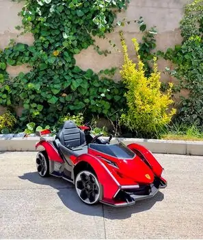 Sport Style Electric Car Painting Red - ელექტრო მანქანა ტყავის სავარძლით