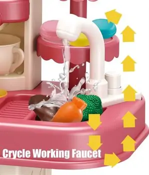 Spraying Kitchen With Accsesories Pink  - ფუნქციური საბავშვო სამზარეულო, 4 image