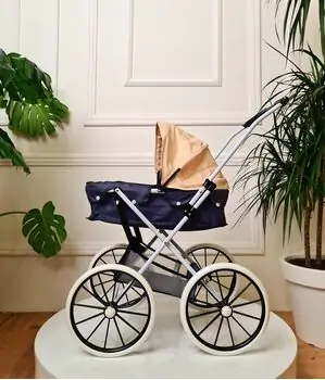 Vintage Stroller For Kids Black - ვინტაჟური სათამაშო ეტლი
