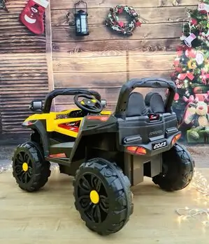 Polaris Off-Road Jeep Yellow - ელექტრო მანქანა ტყავის სავარძლით, 3 image