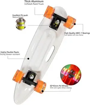 Penny Board Multicolor With LED Wheels პენიბორდი, 3 image