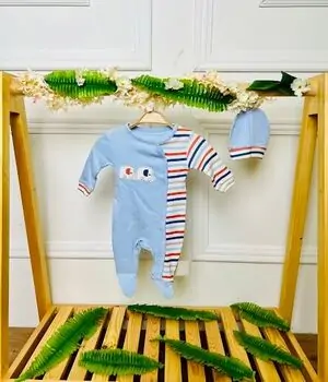 Grand Baby Romper Elephants Blue ჩვილის რომპერი