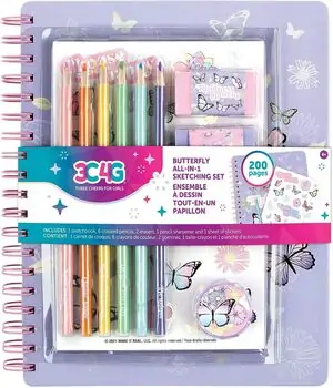 Make It Real 3C4G Butterfly All-In-1 Sketching Set - საბავშვო სკეტჩბუქი